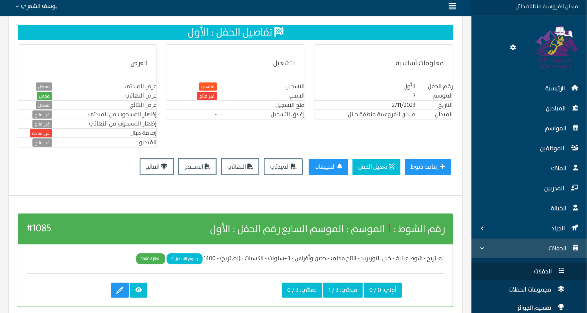 تفاصيل الحفل